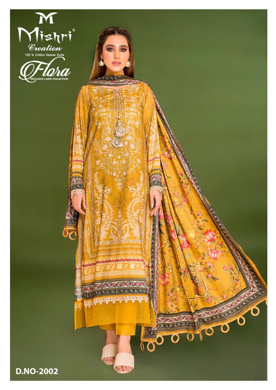 Flora Vol 2 Exclusive Lawn Collection Mishri Karachi Salwar Suits Manufacturer