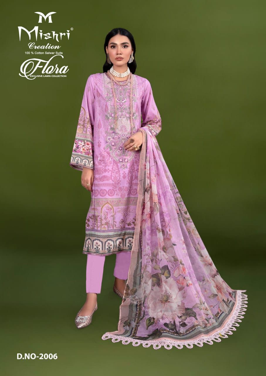 Flora Vol 2 Exclusive Lawn Collection Mishri Karachi Salwar Suits Manufacturer