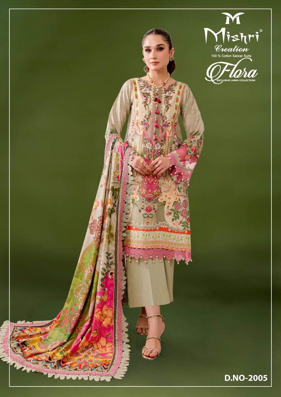 Flora Vol 2 Exclusive Lawn Collection Mishri Karachi Salwar Suits Manufacturer