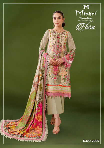 Flora Vol 2 Exclusive Lawn Collection Mishri Karachi Salwar Suits Manufacturer