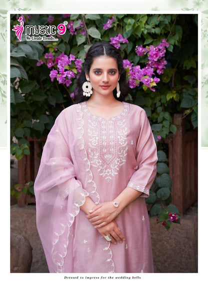 Flora Vol 2 Mystic 9 Viscose Readymade Pant Style Suits Wholesaler