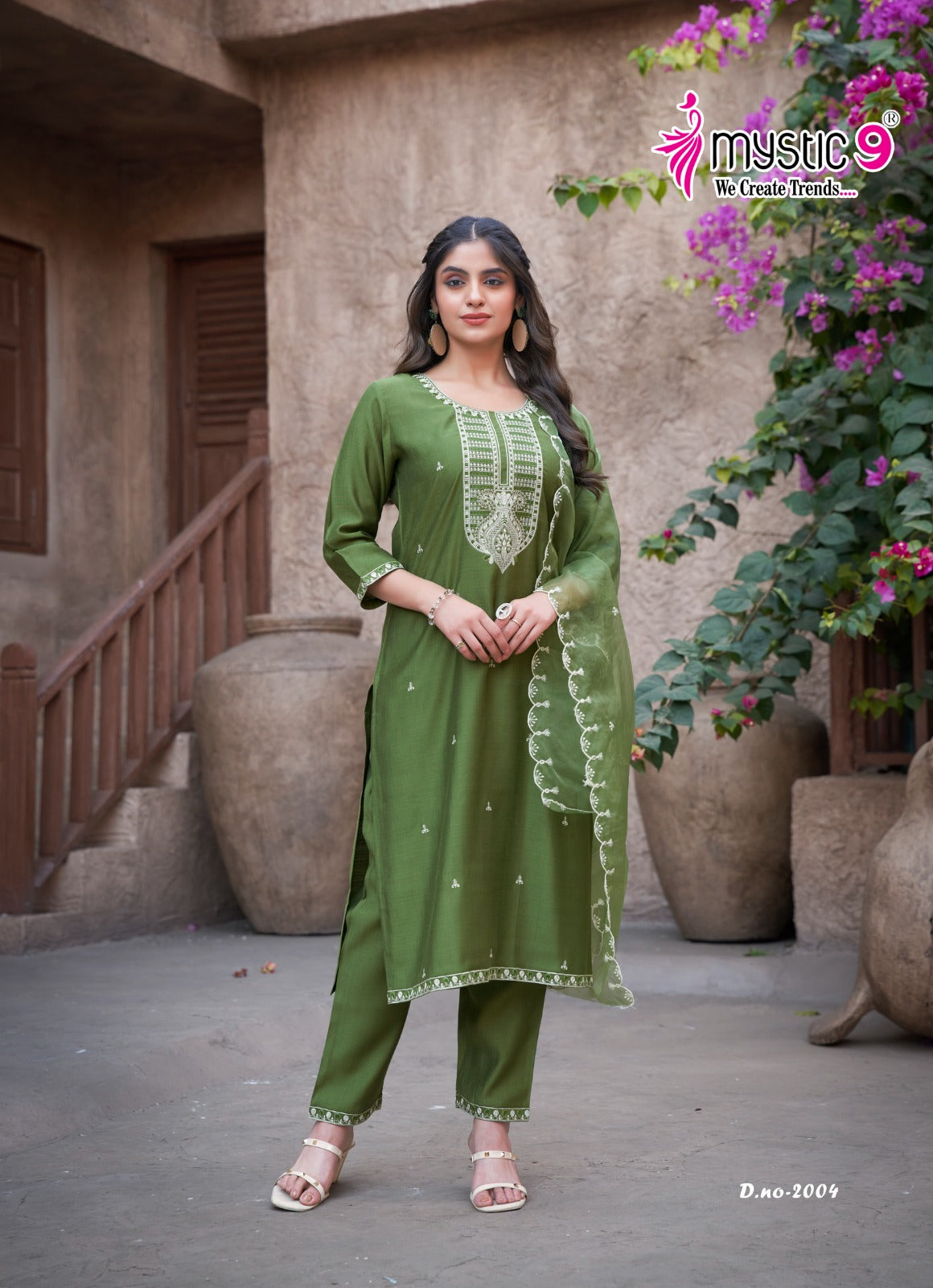 Flora Vol 2 Mystic 9 Viscose Readymade Pant Style Suits Wholesaler