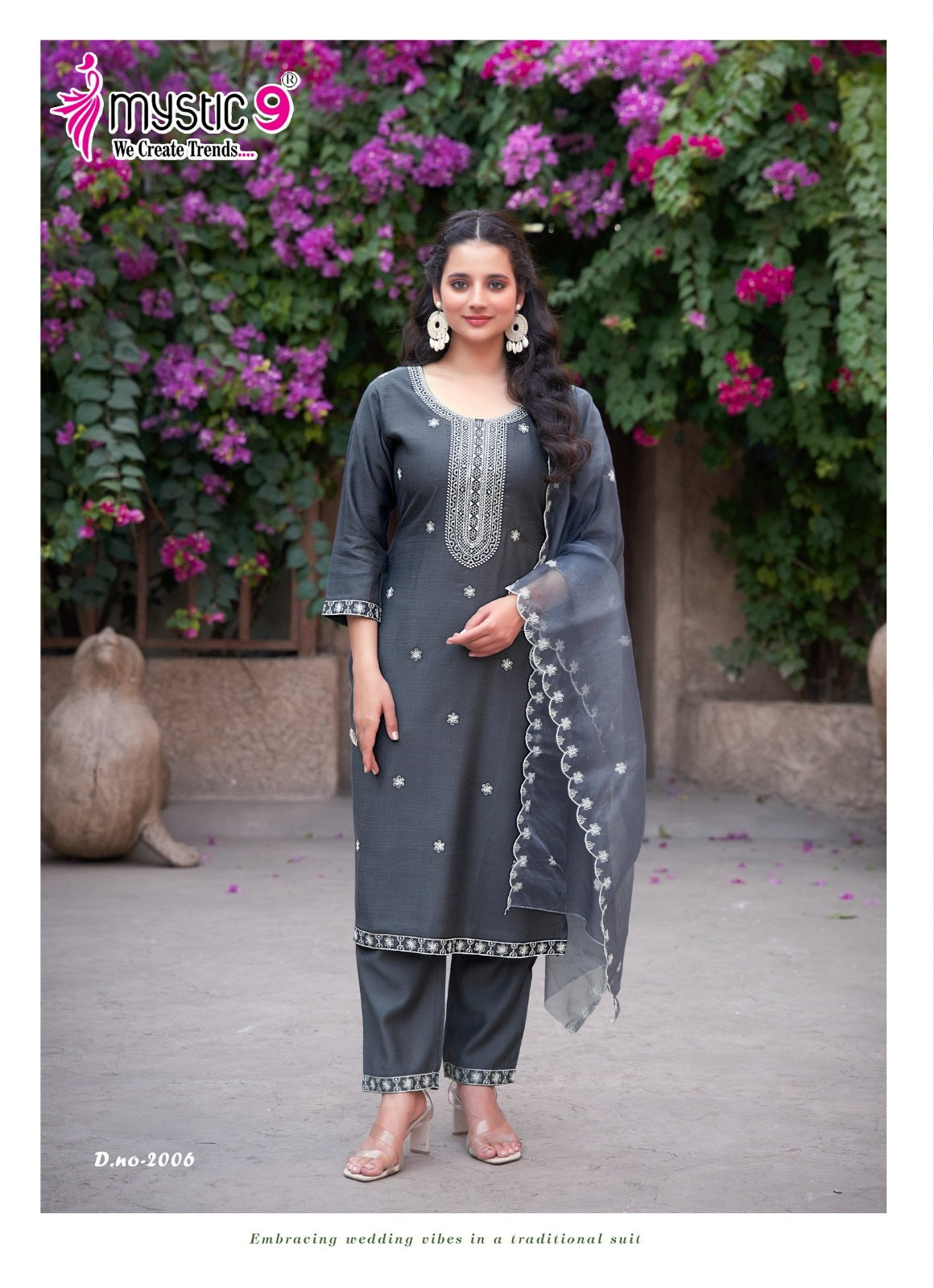 Flora Vol 2 Mystic 9 Viscose Readymade Pant Style Suits Wholesaler