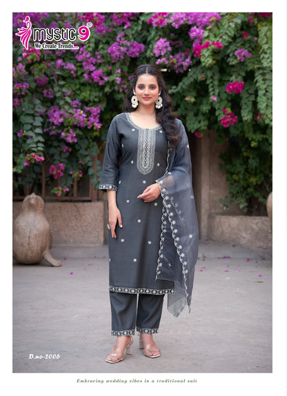 Flora Vol 2 Mystic 9 Viscose Readymade Pant Style Suits Wholesaler