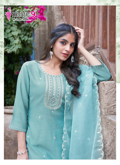 Flora Vol 2 Mystic 9 Viscose Readymade Pant Style Suits Wholesaler