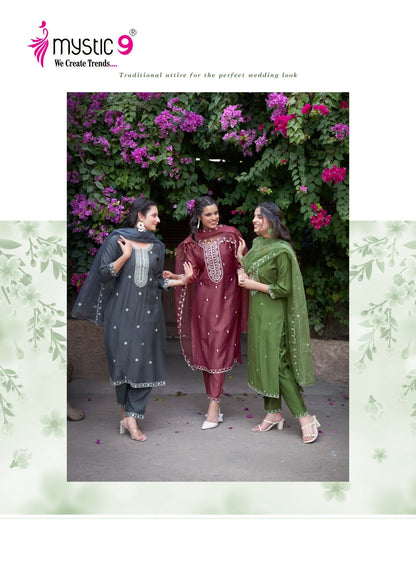 Flora Vol 2 Mystic 9 Viscose Readymade Pant Style Suits Wholesaler