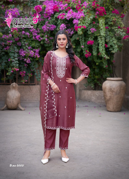 Flora Vol 2 Mystic 9 Viscose Readymade Pant Style Suits Wholesaler