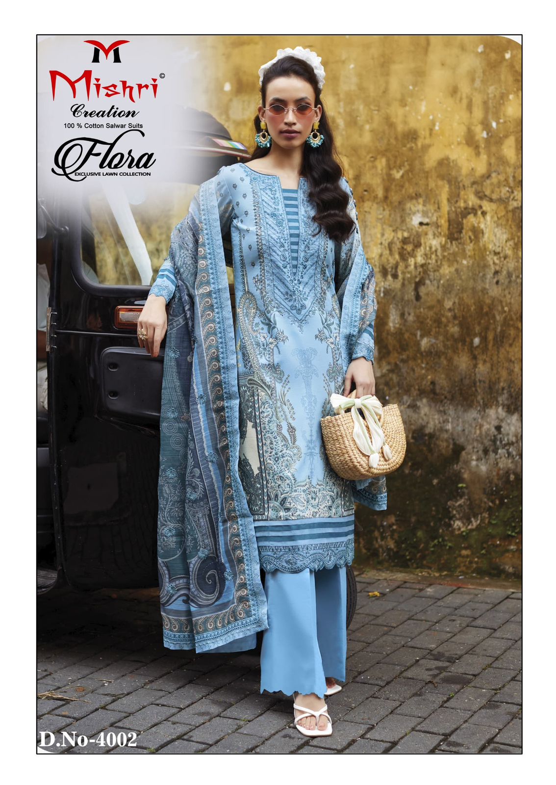 Flora Vol 4 Exclusive Lawn Collection Mishri Lawn Cotton Karachi Salwar Suits Exporter Gujarat