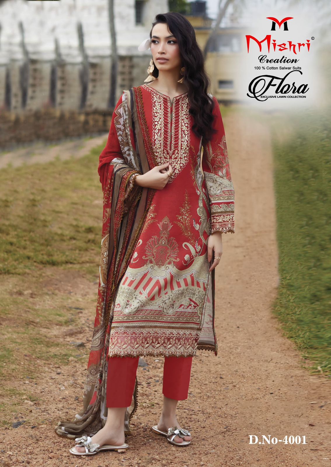 Flora Vol 4 Exclusive Lawn Collection Mishri Lawn Cotton Karachi Salwar Suits Exporter Gujarat
