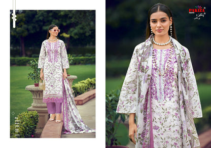 Flora Vol 4 Pakiza Prints Lawn Cotton Karachi Salwar Suits Exporter Gujarat