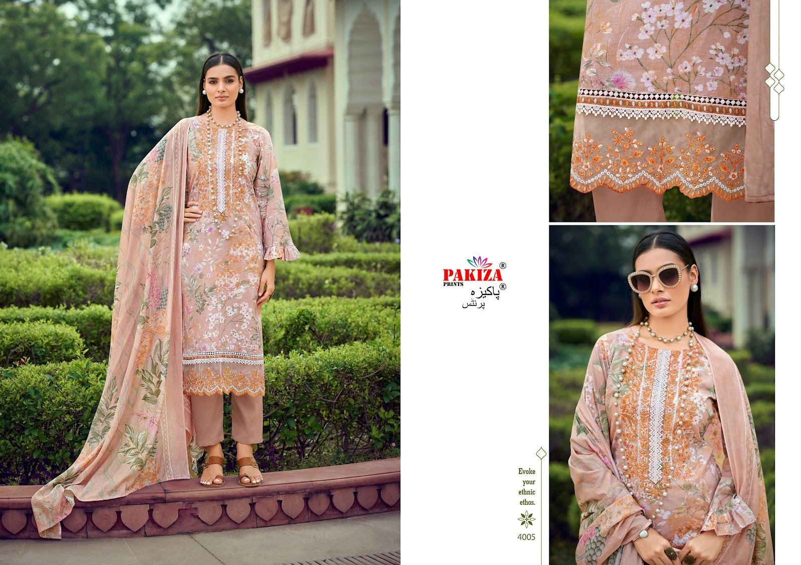 Flora Vol 4 Pakiza Prints Lawn Cotton Karachi Salwar Suits Exporter Gujarat