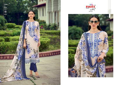 Flora Vol 4 Pakiza Prints Lawn Cotton Karachi Salwar Suits Exporter Gujarat