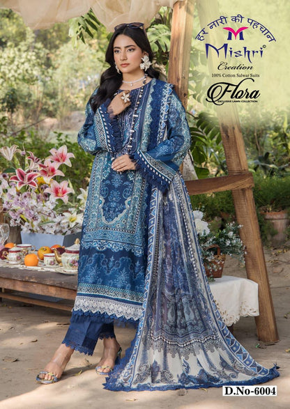 Flora Vol 6 Exclusive Lawn Mishri Cotton Karachi Salwar Suits Exporter Gujarat