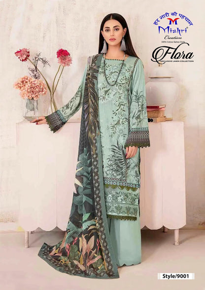 Flora Vol 9 Mishri Lawn Cotton Karachi Salwar Suits Exporter