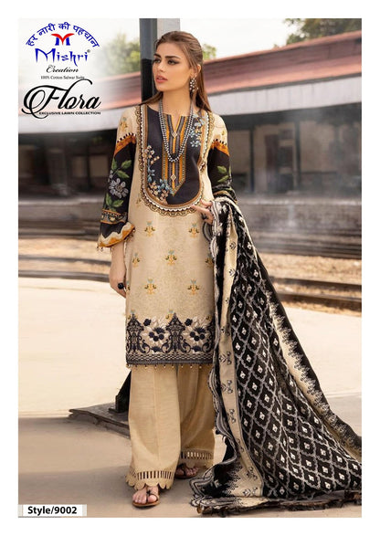 Flora Vol 9 Mishri Lawn Cotton Karachi Salwar Suits Exporter