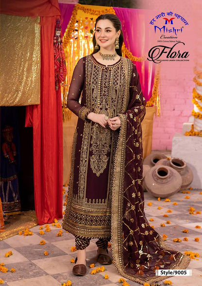 Flora Vol 9 Mishri Lawn Cotton Karachi Salwar Suits Exporter