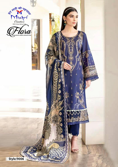 Flora Vol 9 Mishri Lawn Cotton Karachi Salwar Suits Exporter