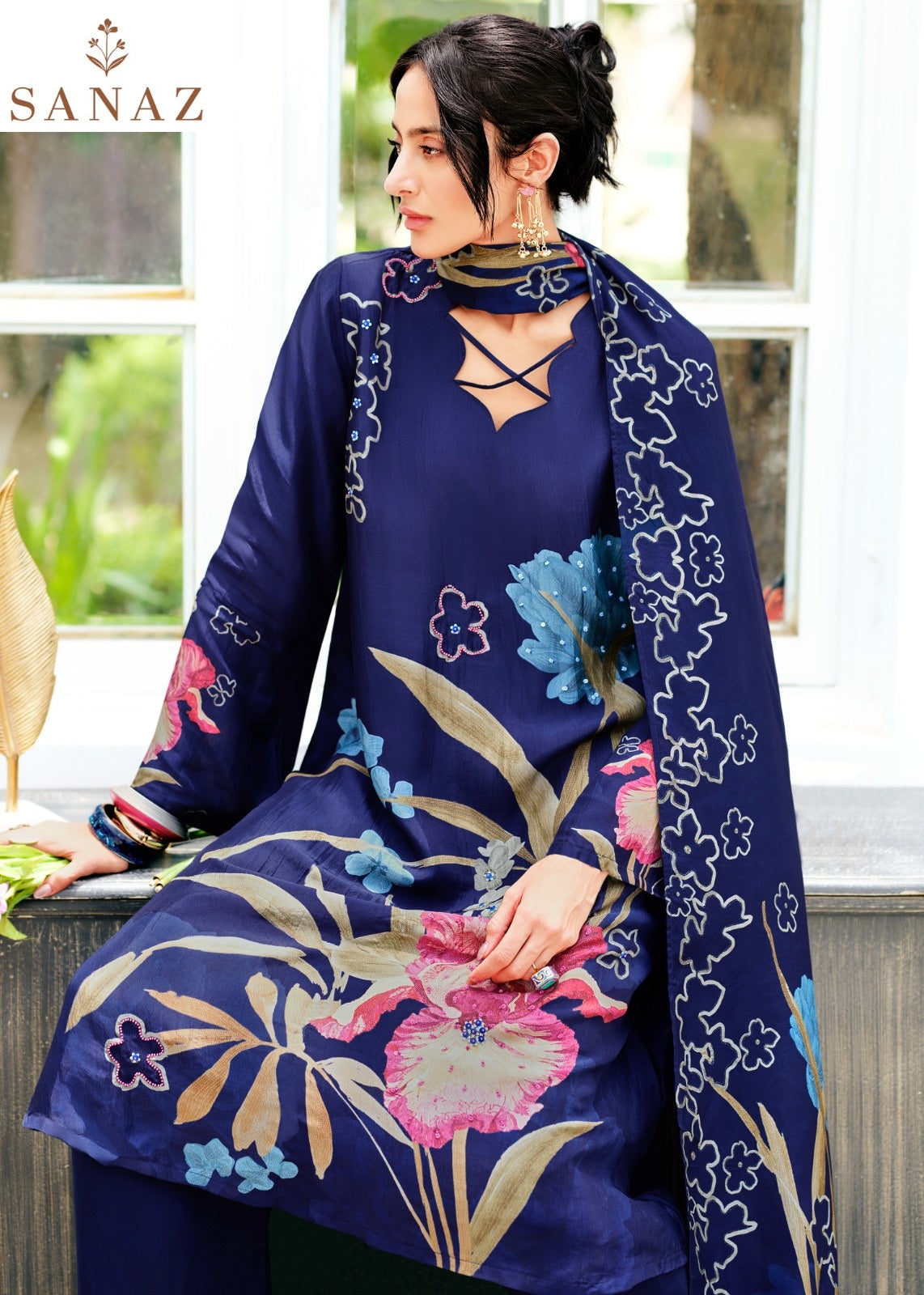 Floral Affair Sanaz Viscose Crape Pant Style Suits Exporter