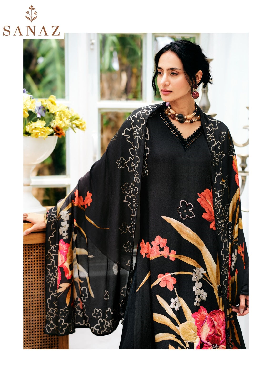 Floral Affair Sanaz Viscose Crape Pant Style Suits Exporter