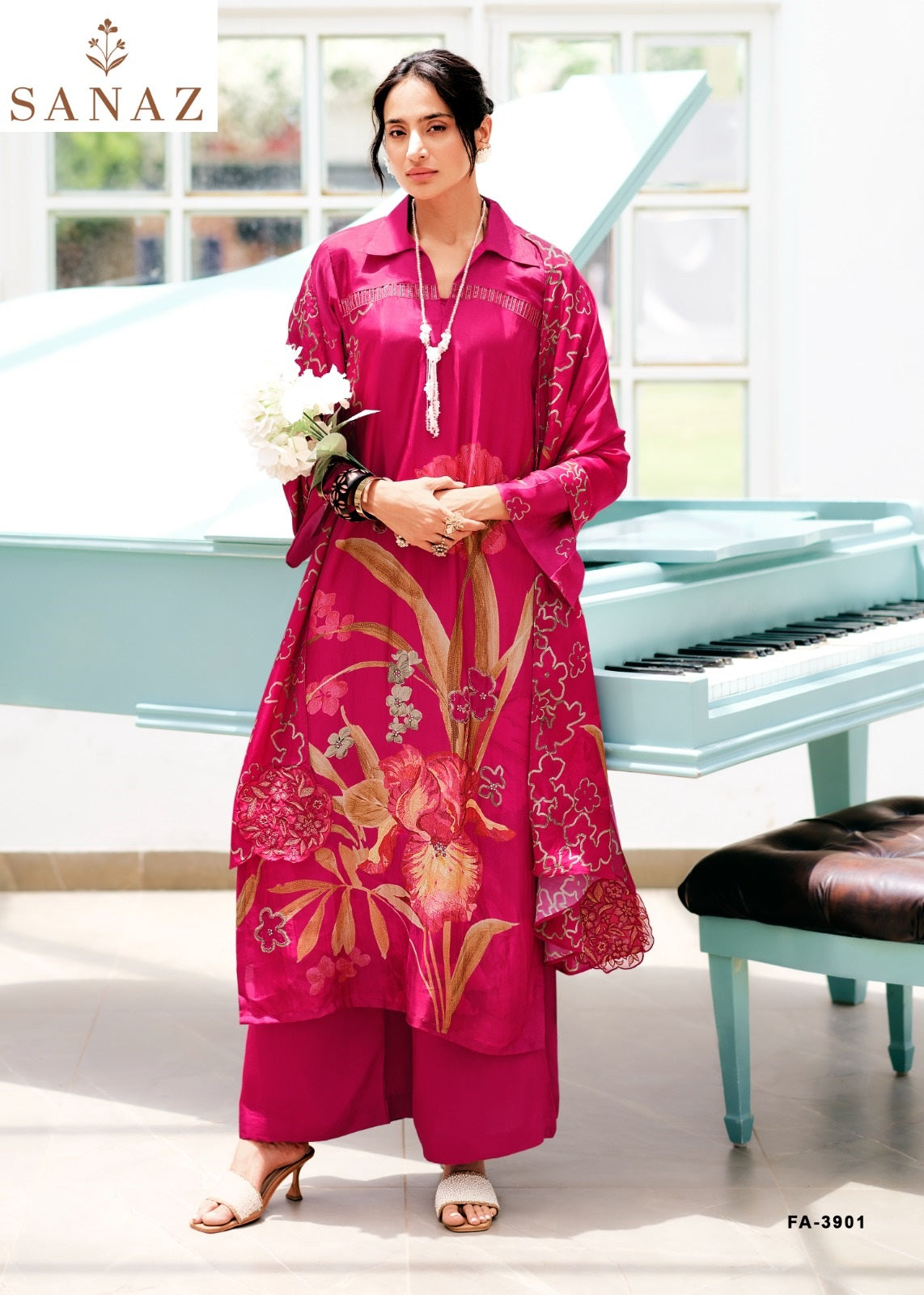 Floral Affair Sanaz Viscose Crape Pant Style Suits Exporter