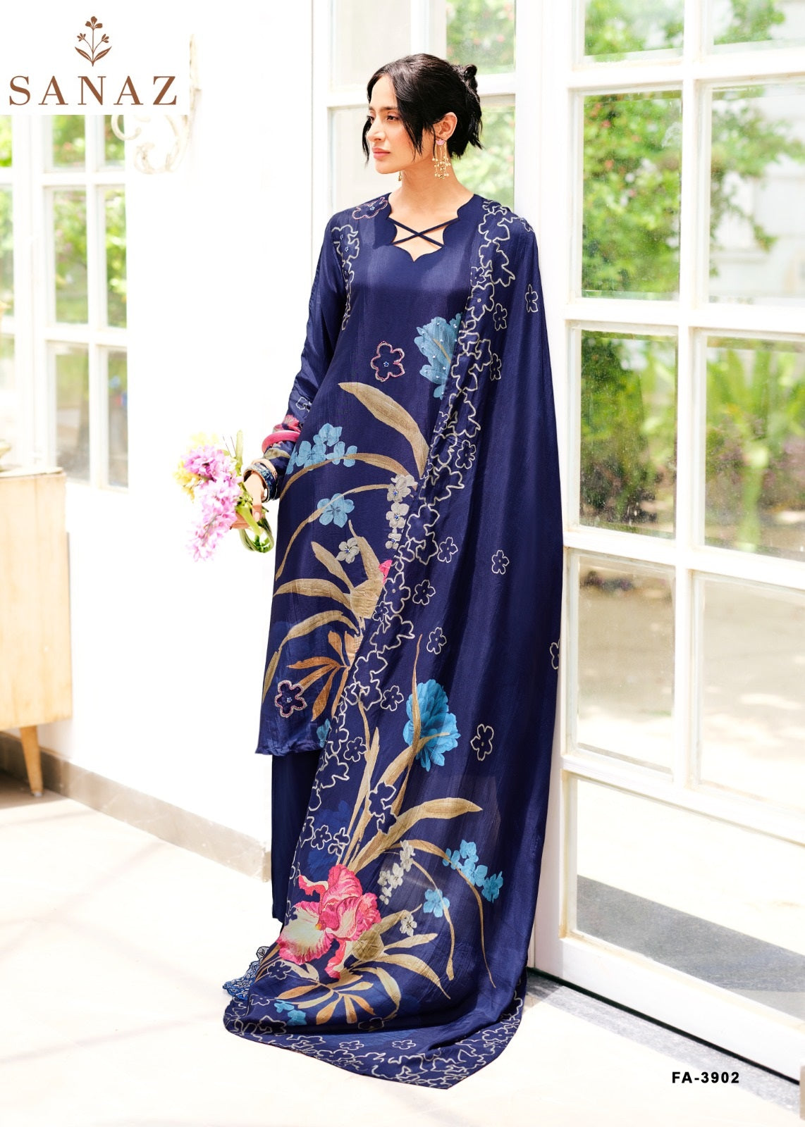 Floral Affair Sanaz Viscose Crape Pant Style Suits Exporter
