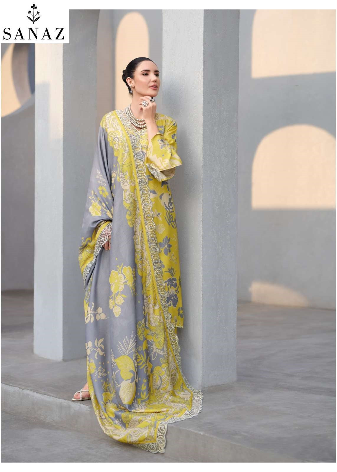 Floral Art Sanaz Viscose Muslin Pant Style Suits Exporter Ahmedabad
