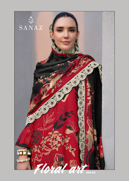 Floral Art Vol 2 Sanaz Viscose Muslin Pant Style Suits Wholesale Price