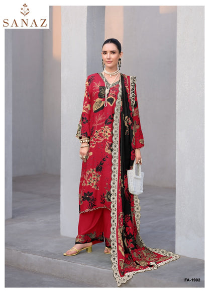 Floral Art Vol 2 Sanaz Viscose Muslin Pant Style Suits Wholesale Price