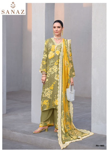 Floral Art Vol 2 Sanaz Viscose Muslin Pant Style Suits Wholesale Price