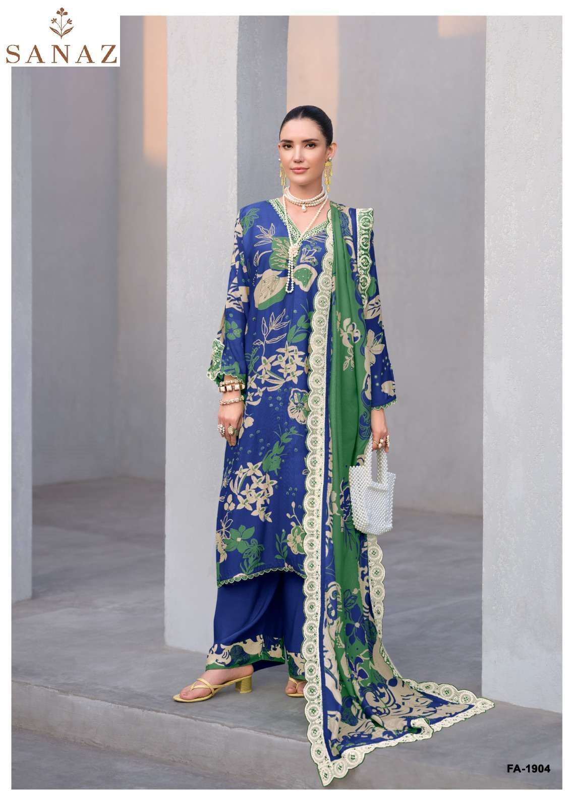Floral Art Vol 3 Sanaz Viscose Muslin Pant Style Suits Supplier Ahmedabad
