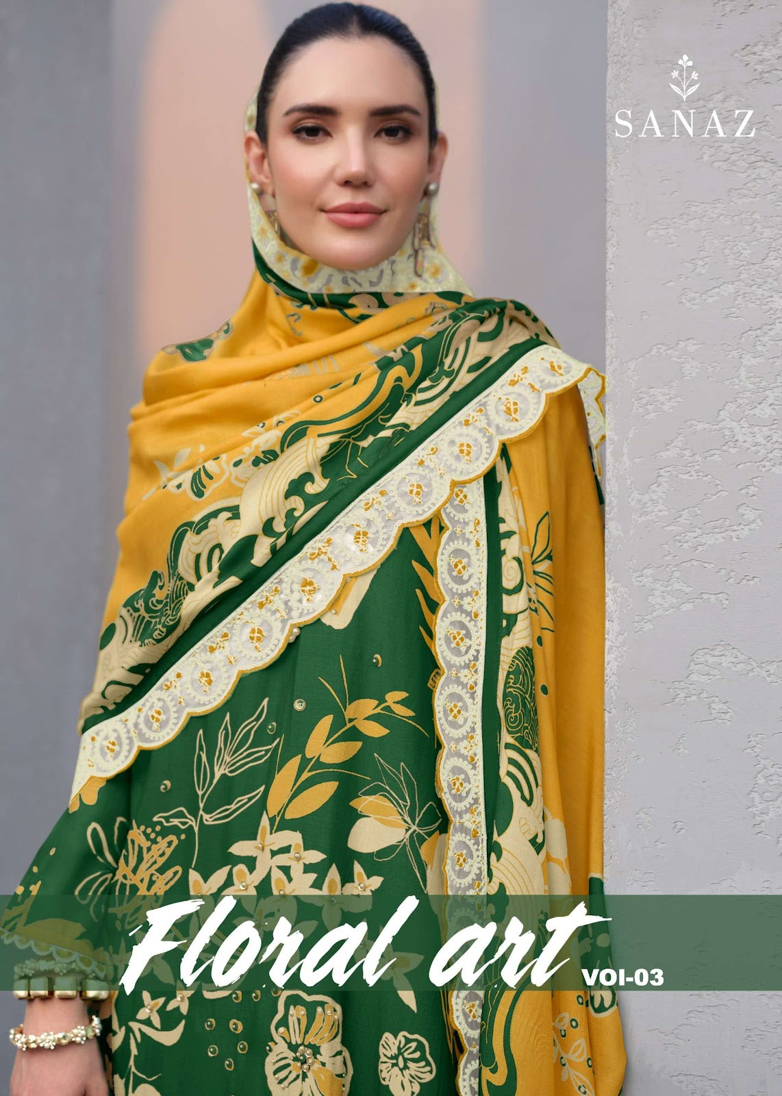 Floral Art Vol 3 Sanaz Viscose Muslin Pant Style Suits Supplier Ahmedabad