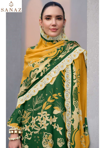 Floral Art Vol 3 Sanaz Viscose Muslin Pant Style Suits Supplier Ahmedabad