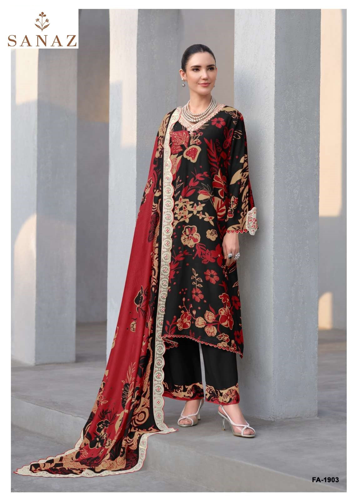 Floral Art Vol 3 Sanaz Viscose Muslin Pant Style Suits Supplier Ahmedabad