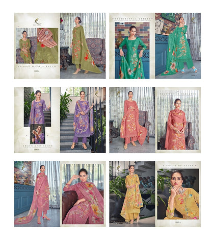 Floral Bloom Rakhi Fashion Pure Viscose Pant Style Suits Wholesale Price