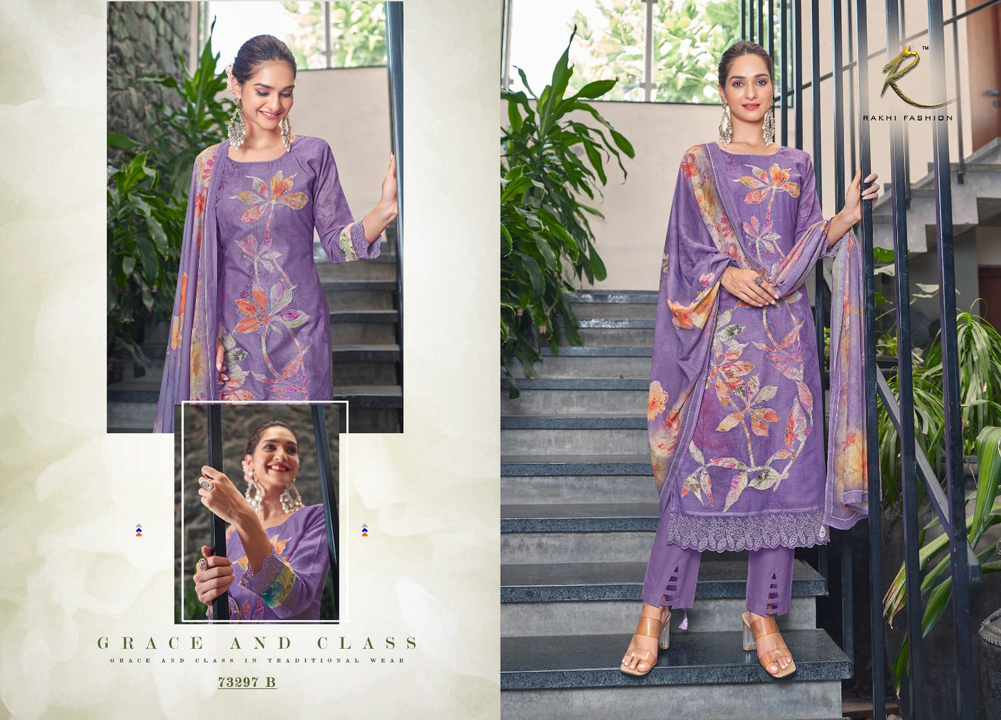 Floral Bloom Rakhi Fashion Pure Viscose Pant Style Suits Wholesale Price