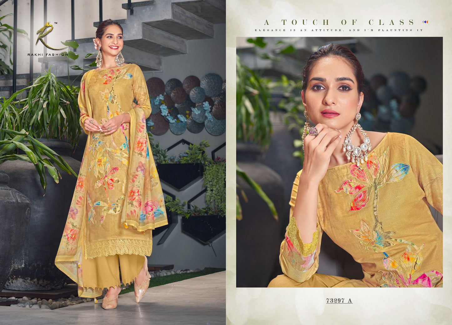 Floral Bloom Rakhi Fashion Pure Viscose Pant Style Suits Wholesale Price
