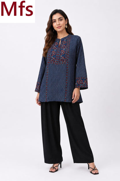 Floral Butis Mfs Cotton Short Kurtis Wholesaler Gujarat
