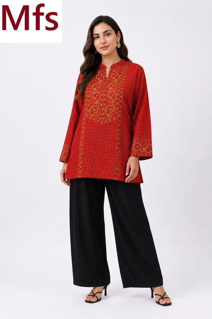 Floral Butis Mfs Cotton Short Kurtis Wholesaler Gujarat