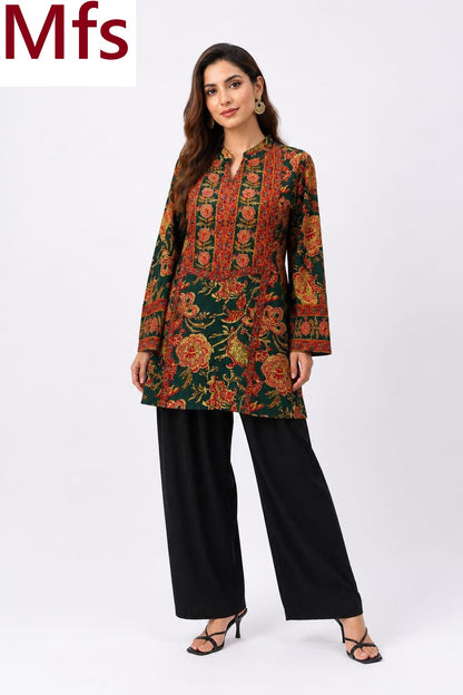 Floral Butis Mfs Cotton Short Kurtis Wholesaler Gujarat