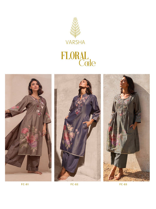 Floral Code Varshaa Viscose Plazzo Style Suits Wholesaler Gujarat
