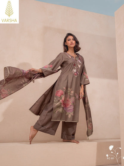 Floral Code Varshaa Viscose Plazzo Style Suits Wholesaler Gujarat