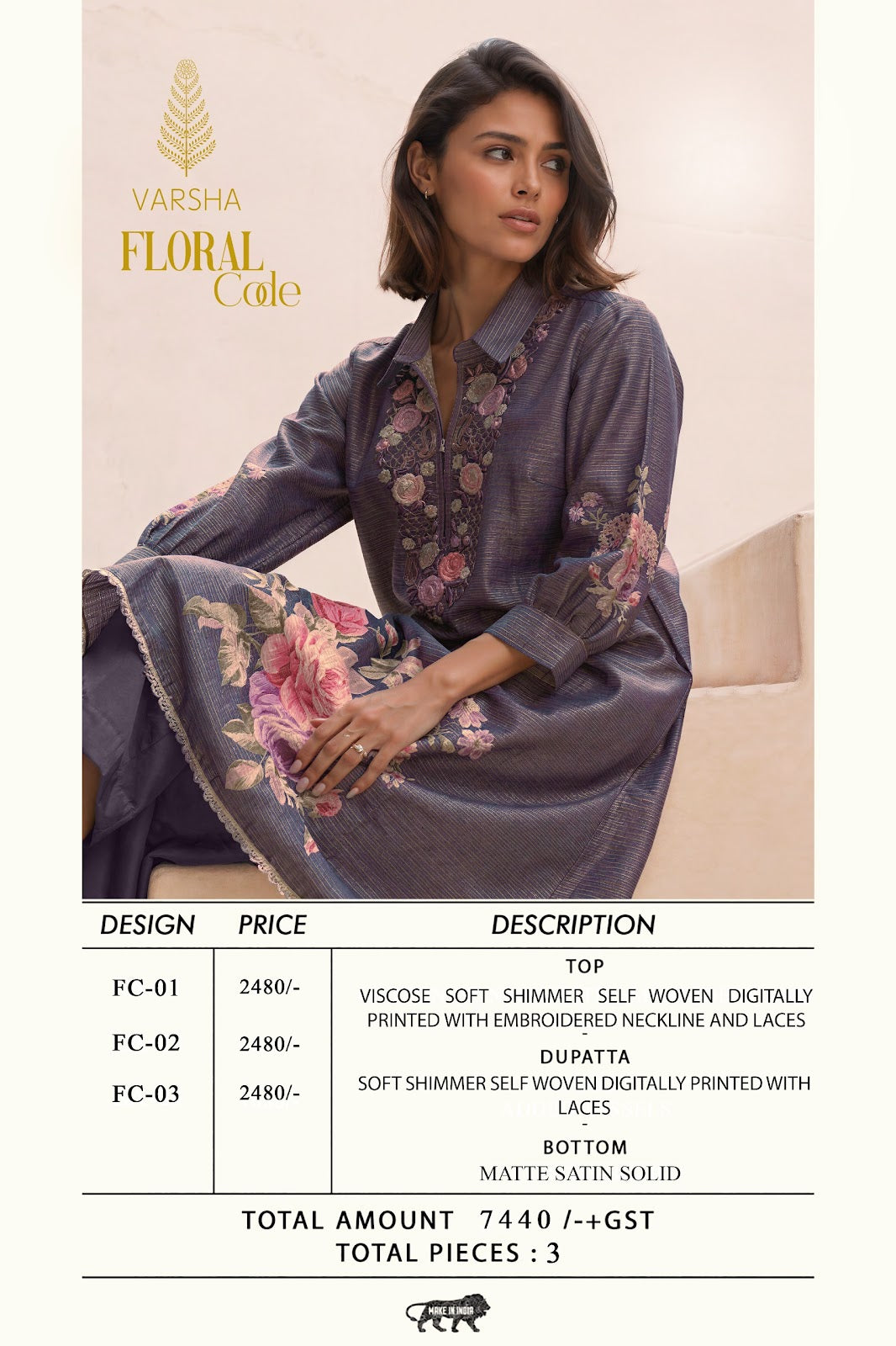Floral Code Varshaa Viscose Plazzo Style Suits Wholesaler Gujarat