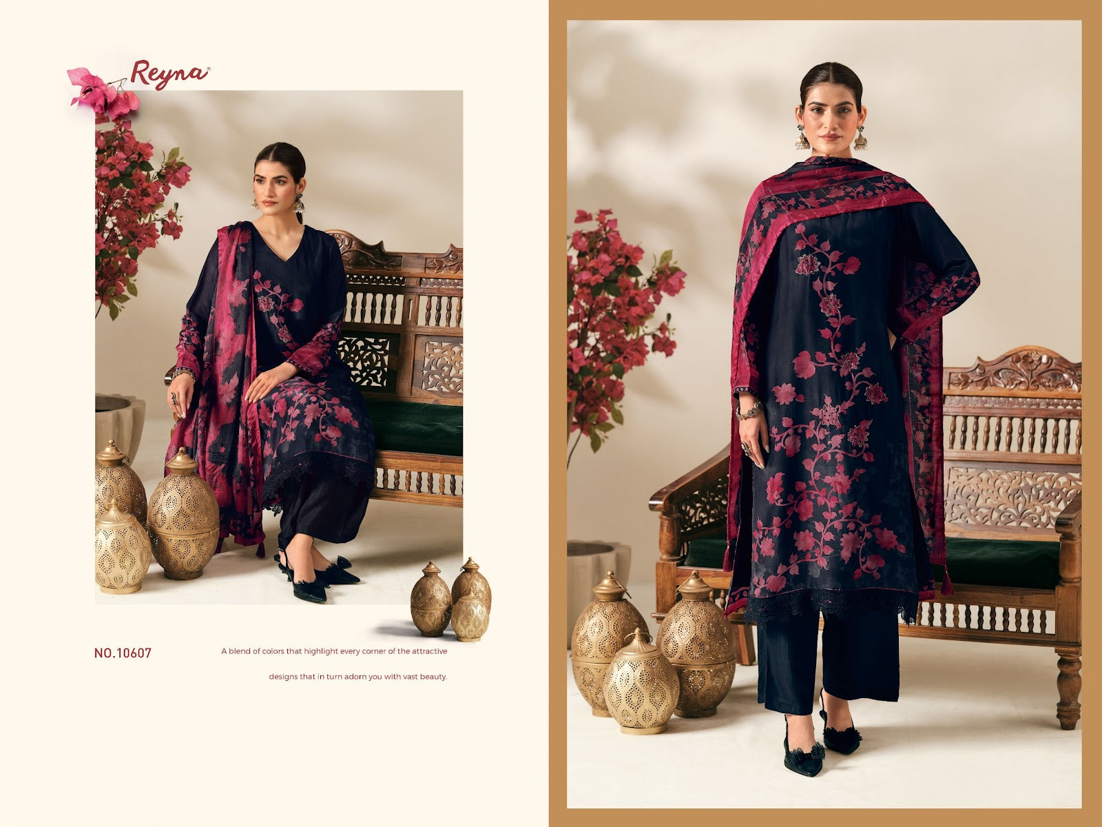 Floral Craft Reyna Bemberg Pant Style Suits Exporter