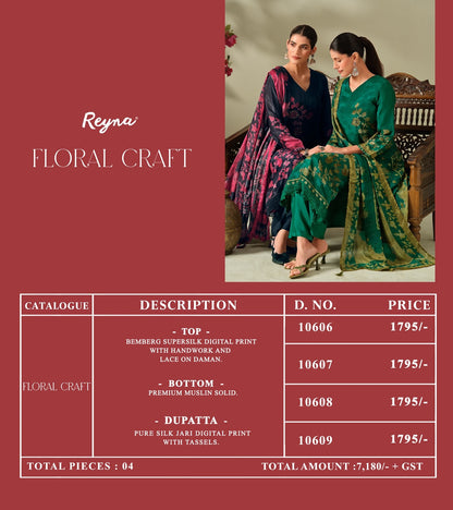 Floral Craft Reyna Bemberg Pant Style Suits Exporter
