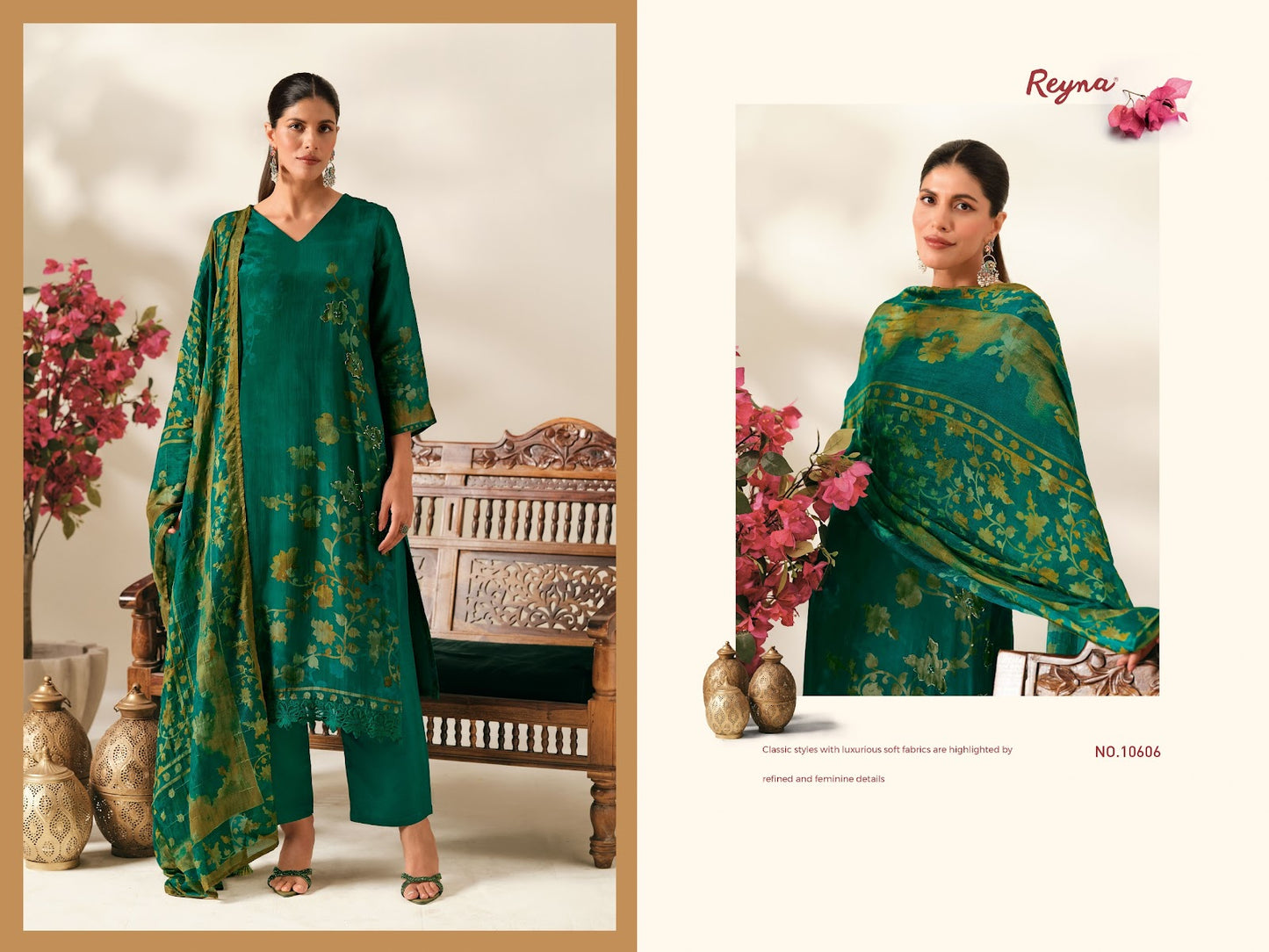Floral Craft Reyna Bemberg Pant Style Suits Exporter