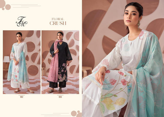 Floral Crush Tm Organza Plazzo Style Suits