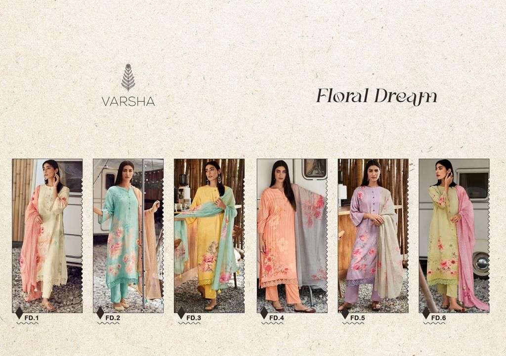 Floral Dream Varsha Fashions Viscose Pant Style Suits Wholesale Price