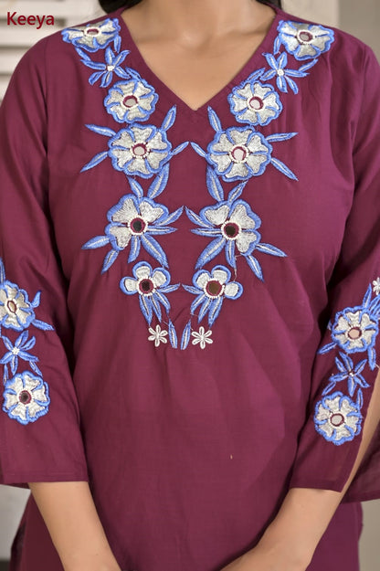 Floral Embroidered 2209 Keeya Cotton Readymade Suits Manufacturer Gujarat