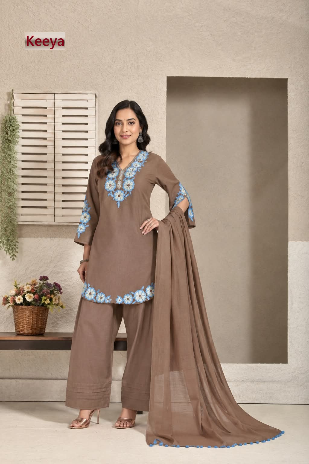 Floral Embroidered 2209 Keeya Cotton Readymade Suits Manufacturer Gujarat