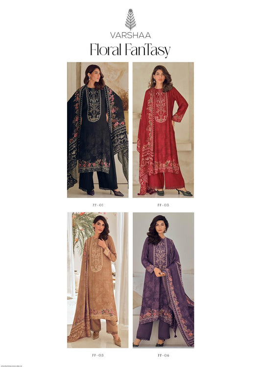 Floral Fantasy Varsha Fashions Viscose Pashmina Suits Supplier Ahmedabad